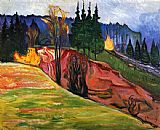 Edvard Munch Canvas Paintings - From Thuringewald